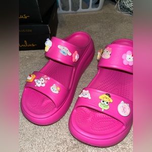 Platform Crush Croc Sandals - Hot Pink Sanrio